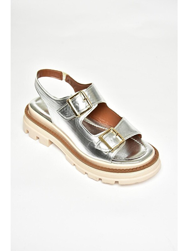 Fox Shoes S4373022 Gümüş Kadın Sandalet