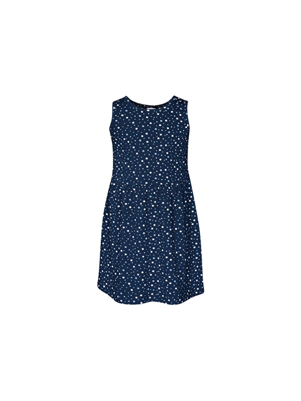 Lovetti Kız Çocuk Koyu Lacivert Little Stars Desen Kolsuz Elbise