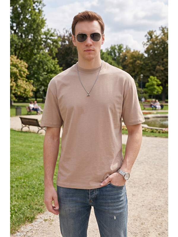 Buratti Pamuklu Relaxed Fit Sıfır Yaka Erkek T Shirt 5905446