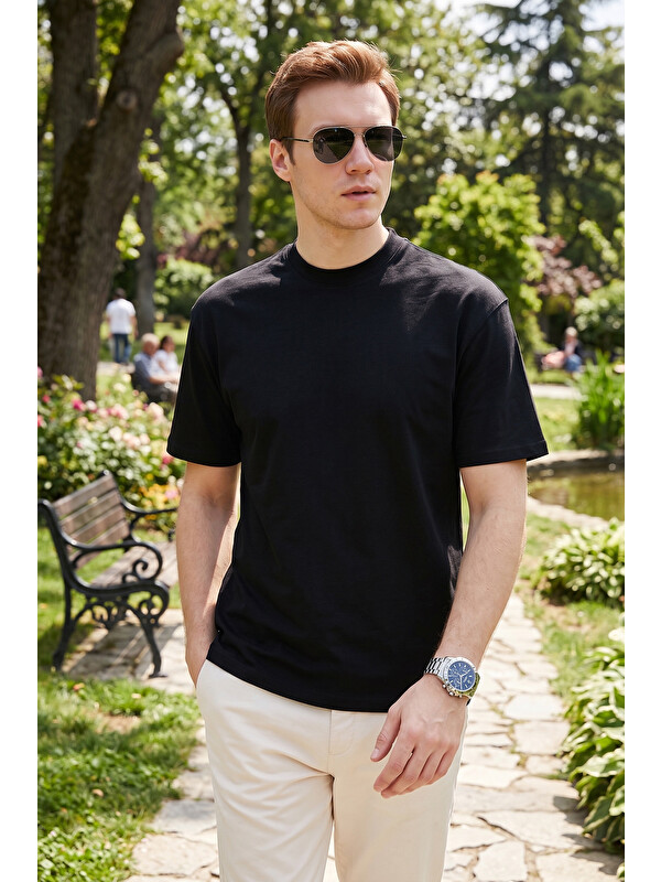 Buratti Pamuklu Relaxed Fit Sıfır Yaka Erkek T Shirt 5905446