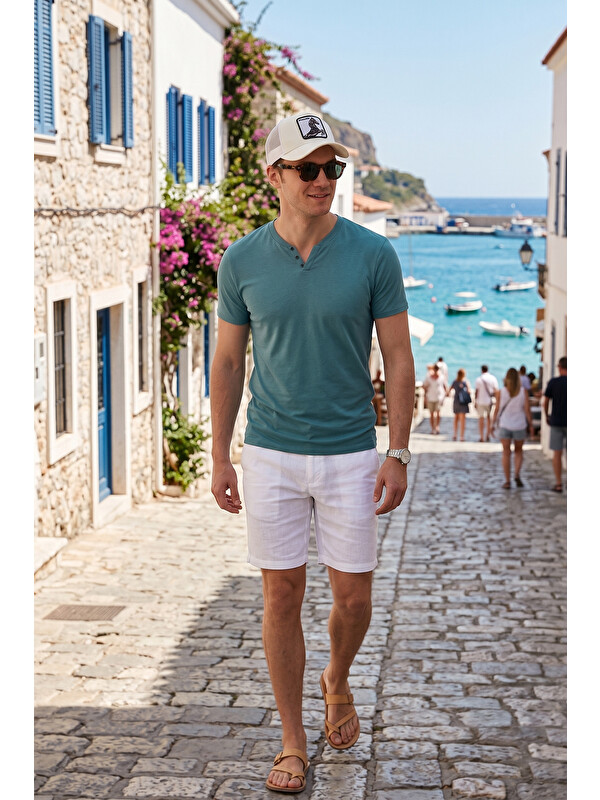 Buratti % 100 Pamuklu V Yaka Slim Fit Erkek T Shirt 5902122