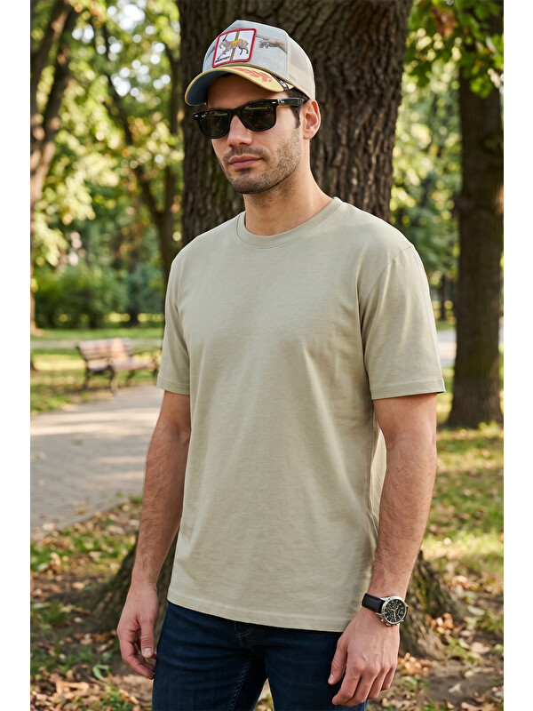 Buratti Pamuklu Relaxed Fit Sıfır Yaka Erkek T Shirt 5905446