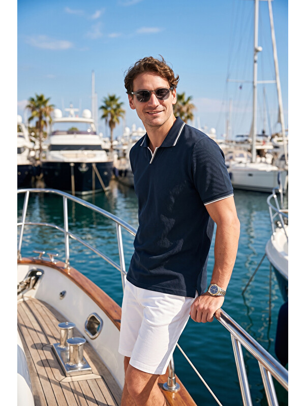 Buratti Streç Pamuklu Regular Fit Şerit Detaylı Polo Yaka T Shirt 5902768
