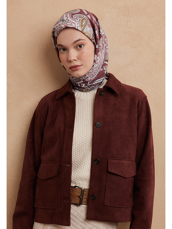 Fresh Scarfs Lena Desen Pamuk İpek Eşarp Vıntage Pembe