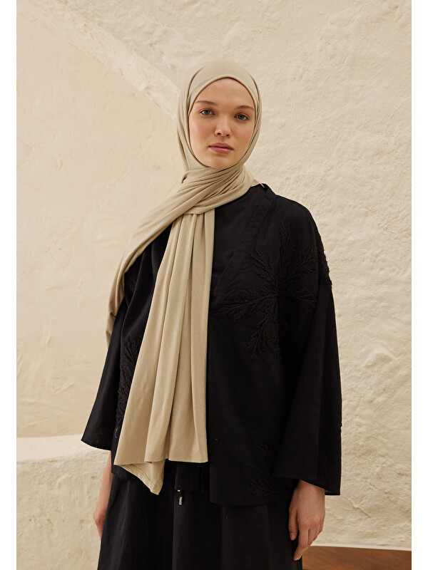Fresh Scarfs Penye Şal Naturel Bej