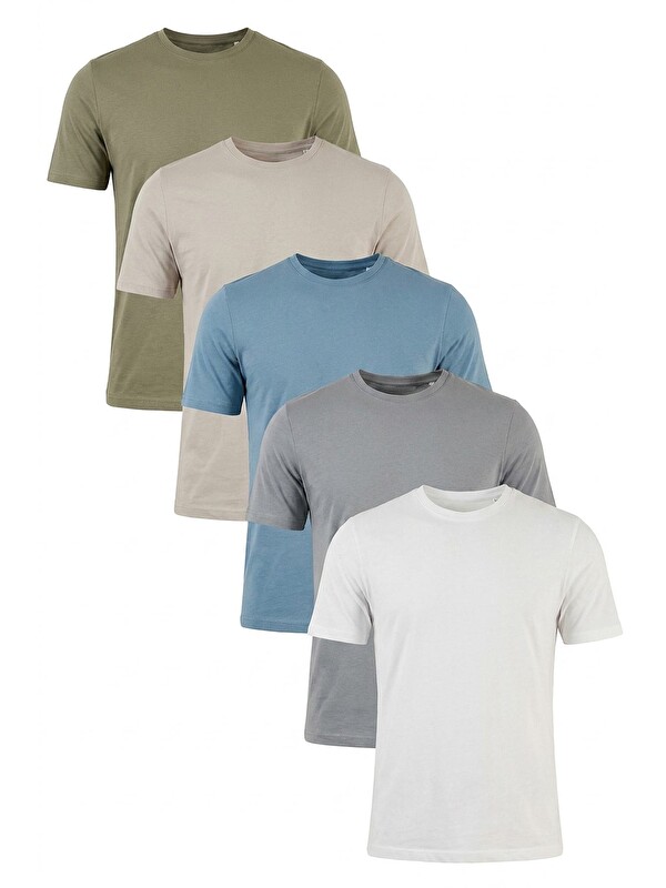 Buratti Pamuklu Regular Fit Bisiklet Yaka 5'li Paket T Shirt 59020204S5