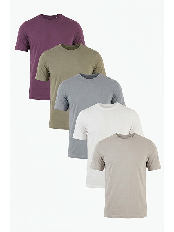 Buratti Pamuklu Regular Fit Bisiklet Yaka 5'li Paket T Shirt 59020204S5