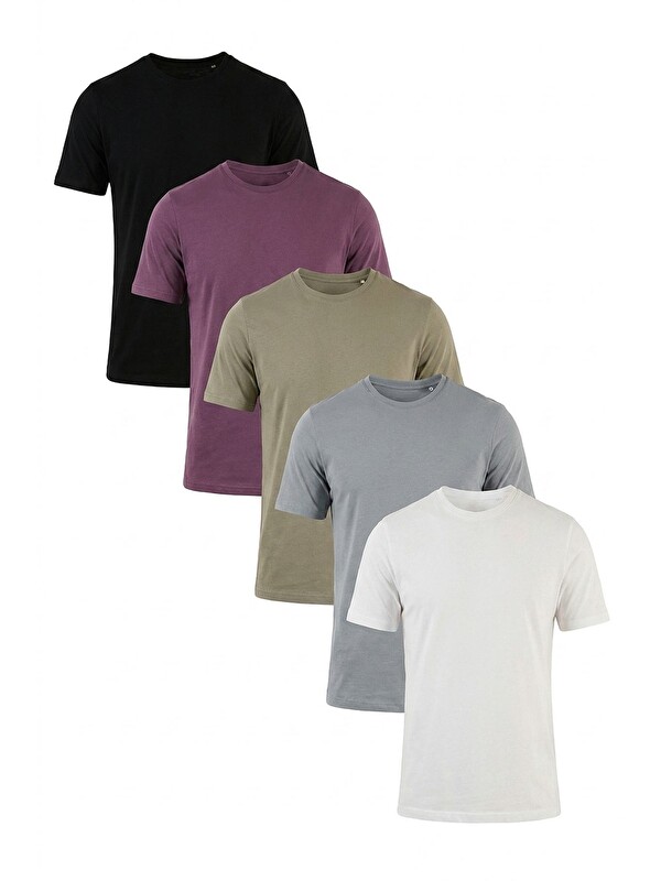 Buratti Pamuklu Regular Fit Bisiklet Yaka 5'li Paket T Shirt 59020204S5