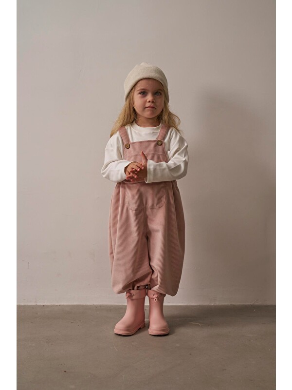 Oh La La Koala For Little Ones Pudra Childhood Velvet Çocuk Salopet Tulum