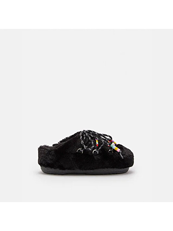Moon Boot Kadın Terlik 80D1460250-N001 Mule Faux Fur Beads Black