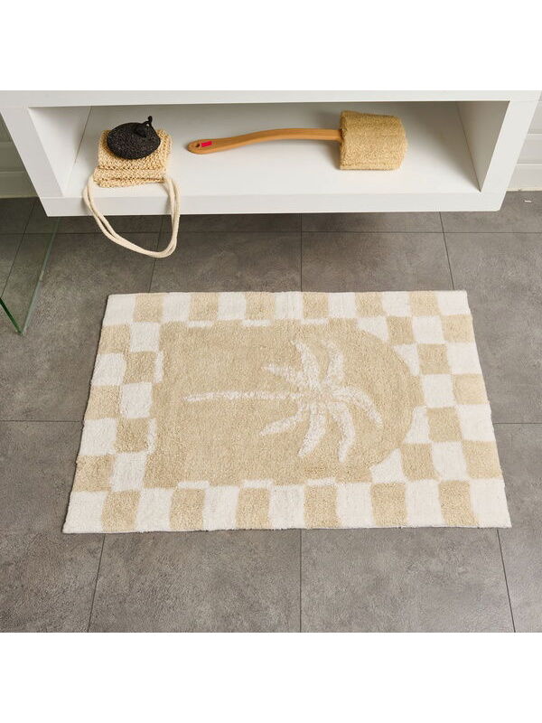 Evidea Soft Palm Tufting Banyo Paspası - Bej - 60x90 cm
