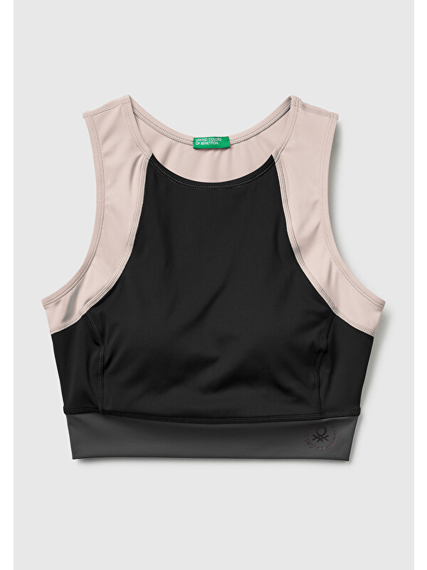 United Colors Of Benetton Kadın Siyah Çok Renkli Crop Atlet