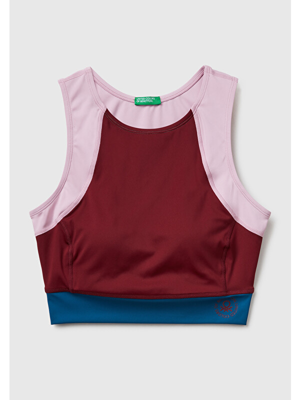 United Colors Of Benetton Kadın Bordo Çok Renkli Crop Atlet