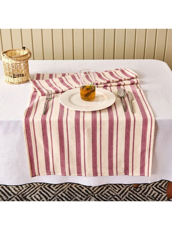 Evidea Soft Alno Runner - Ekru / Mürdüm - 50x140 cm