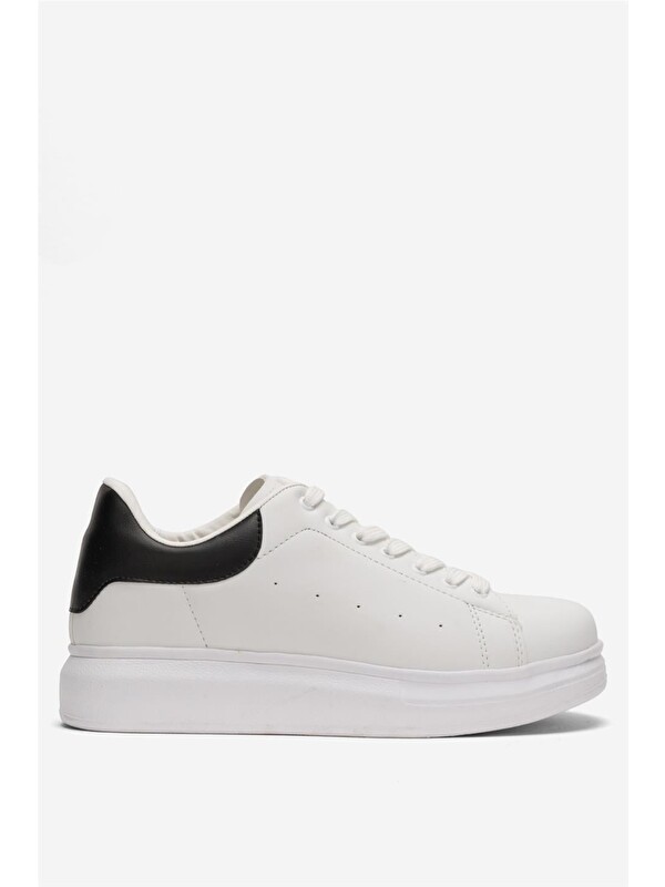 LİGER Unisex Yüksek Taban Günlük Spor Sneaker Ayakkabı Beyaz Sİyah