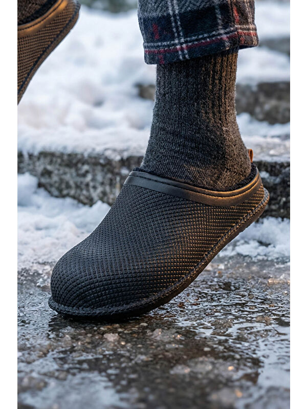 Gezer Siyah Gezer Kışlık Islak Zemin Erkek Terlik