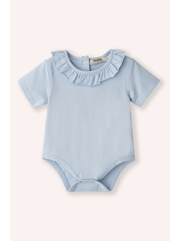 Panço Kız Bebek Kısa Kollu Mavi Body