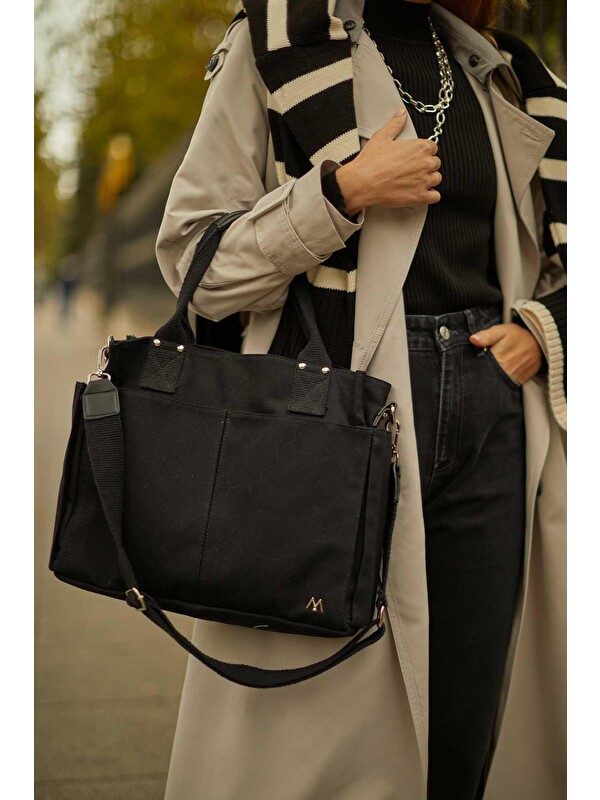 Manuka Kanvas Everyday Bag Siyah