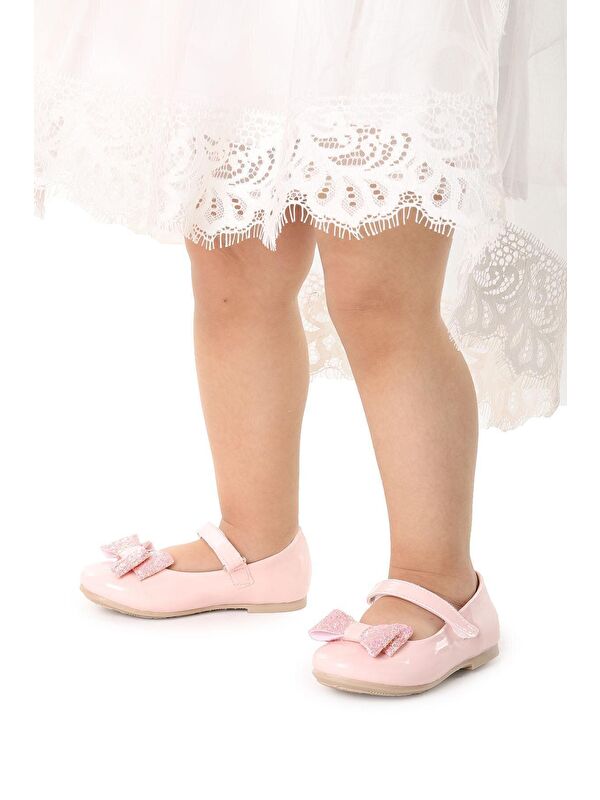 Cırtlı Fiyonklu Kız Çocuk Babet Ayakkabı Ege 200 Rugan - Görsel 3