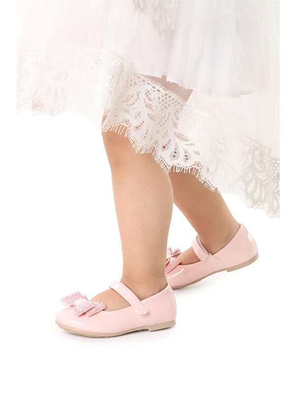 Cırtlı Fiyonklu Kız Çocuk Babet Ayakkabı Ege 200 Rugan - Görsel 5