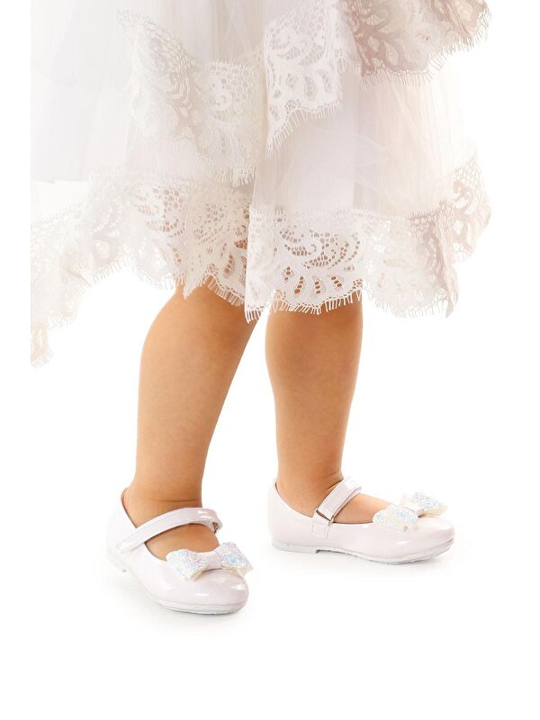 Cırtlı Fiyonklu Kız Çocuk Babet Ayakkabı Ege 200 Rugan - Görsel 3