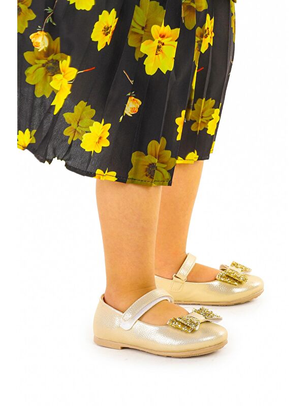 Cırtlı Fiyonklu Kız Çocuk Babet Ayakkabı Ege 200 Vakko - Görsel 4