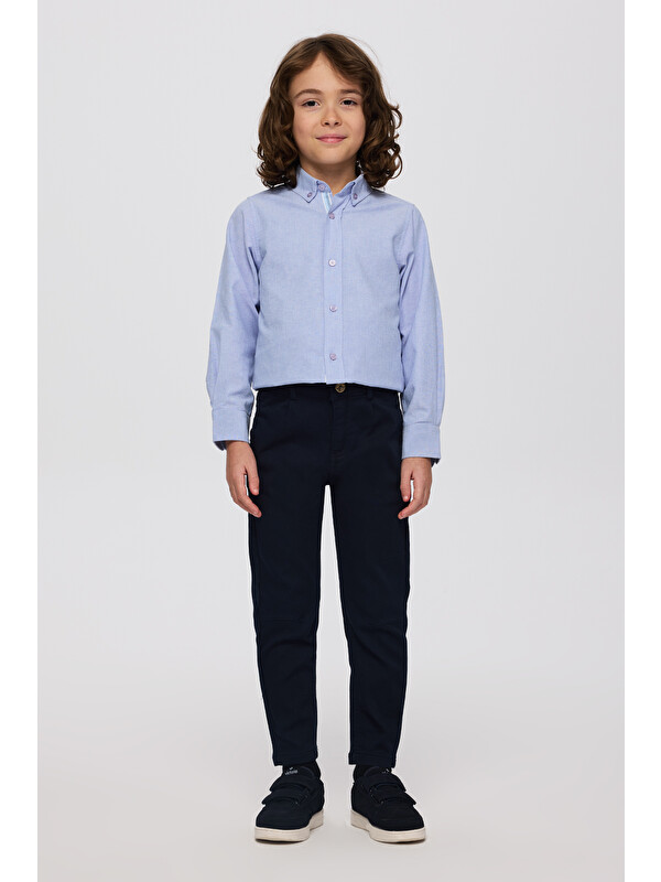 Panço Erkek Çocuk Düğmeli Lacivert Pantolon