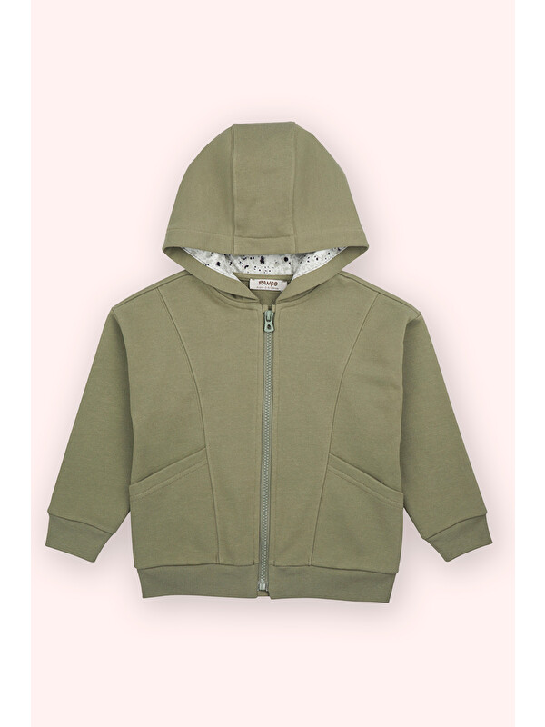 Panço Erkek Bebek Haki Fermuarlı Sweatshirt
