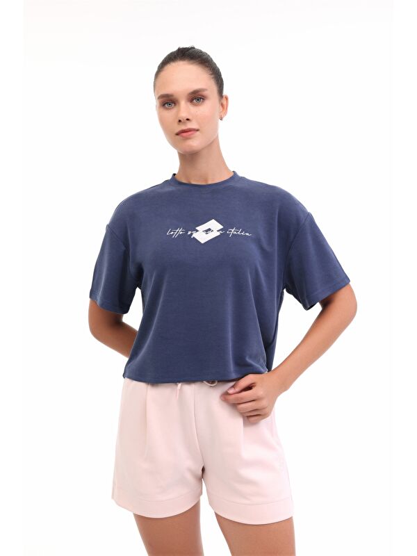 LOTTO W-EDSUMA TEE 5FX Lacivert Kadın Kısa Kol T-Shirt