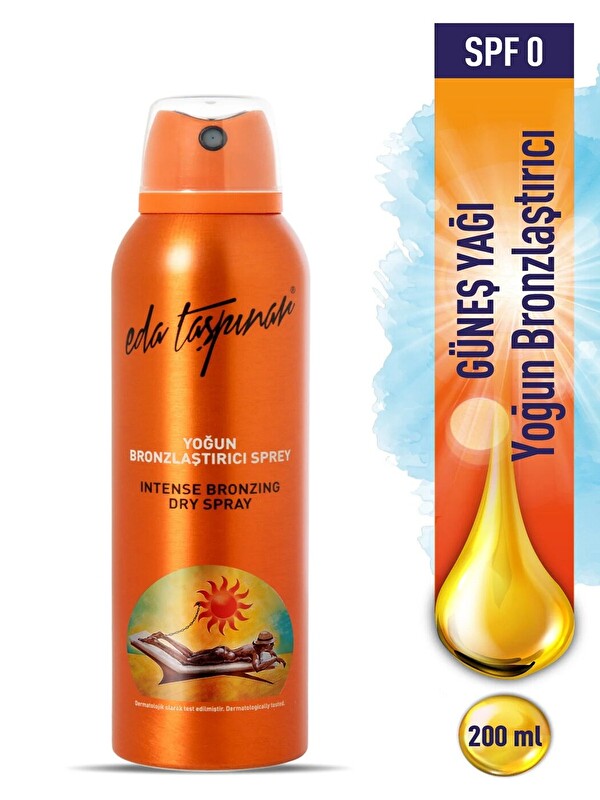 Eda Taşpınar SPF 0, Aerosol Sprey, Kolayca Sürülebilen, Yoğun Bronzlaştırıcı Yağ,! Buğday & Koyu Tenliler, 200 ml