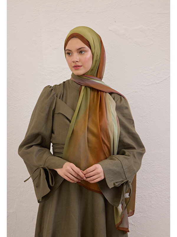 Fresh Scarfs Color Brush Desen Rami Şal Soft Yeşil