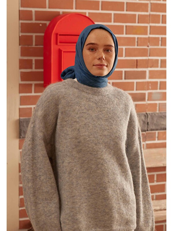 Fresh Scarfs Dublın Jakarlı Şal Mavi