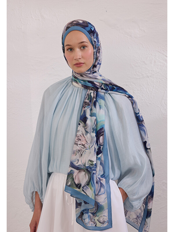 Fresh Scarfs Nerıssa Desen Rami Şal İndigo