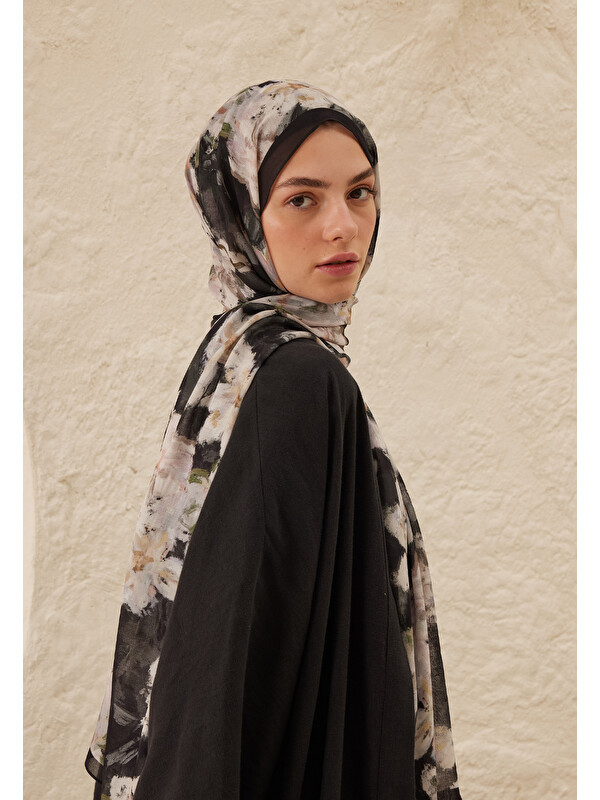 Fresh Scarfs Dora Desen Rami Şal Antrasit