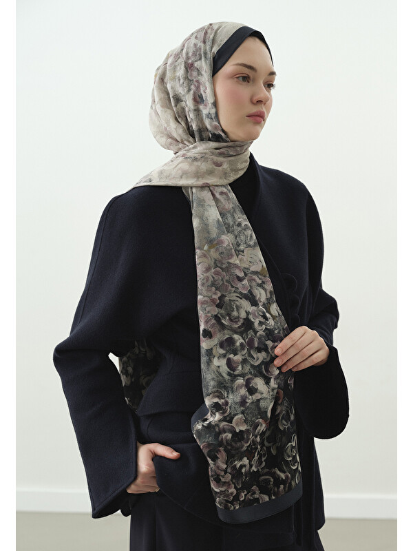 Fresh Scarfs Pearlie Desenli Pamuk Viskon Şal İndigo