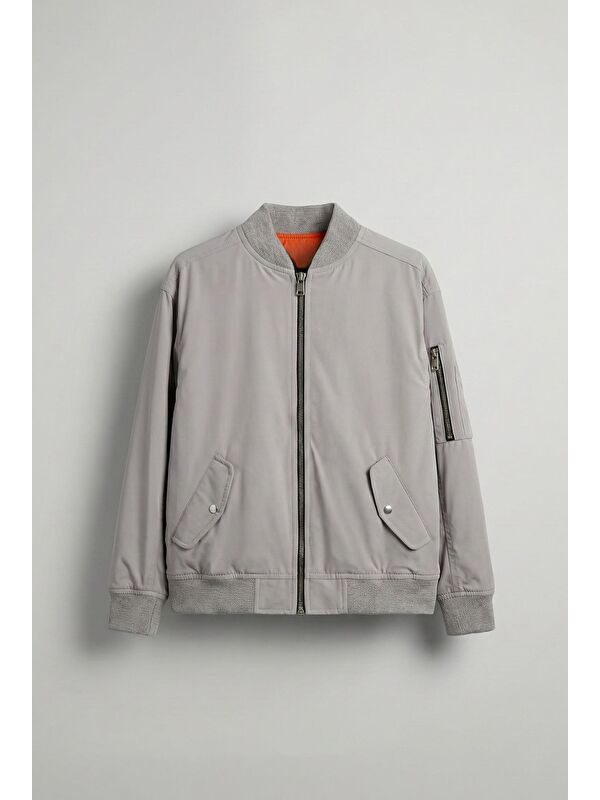 Abluka Online Erkek Basic Bomber Ceket Gri