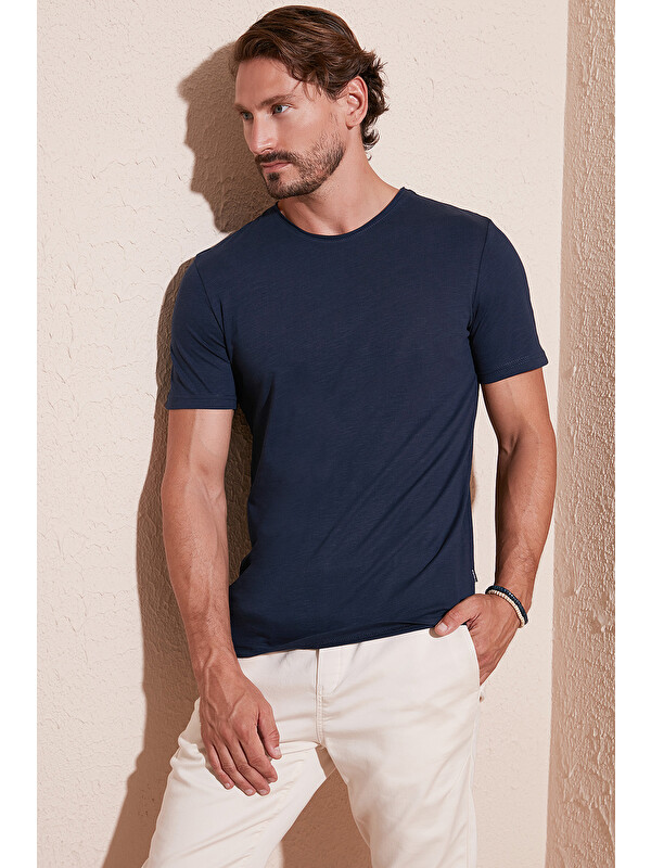 Buratti Bisiklet Yaka %100 Pamuk Slim Fit Basic Tişört 59020001