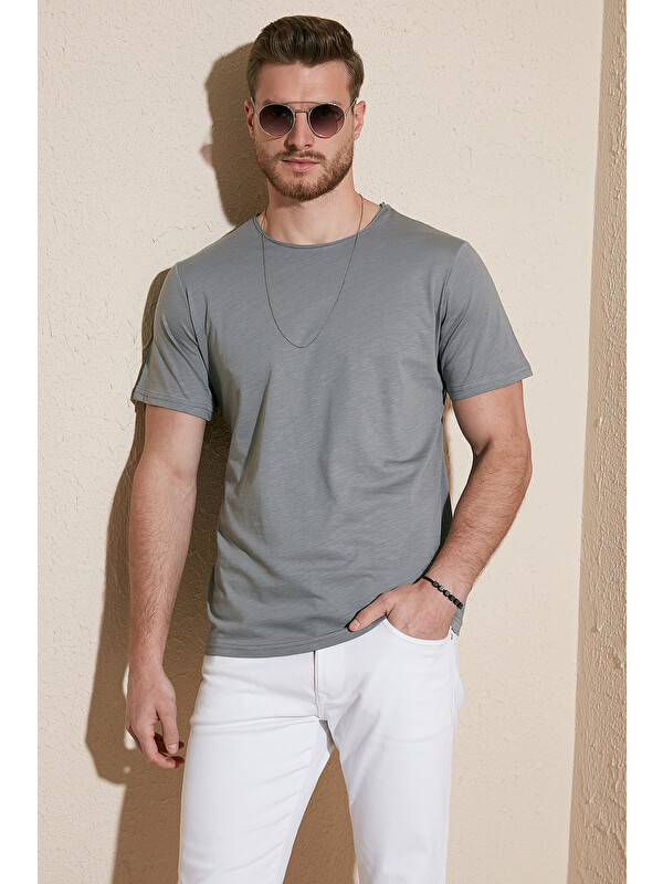 Buratti Bisiklet Yaka %100 Pamuk Slim Fit Basic Tişört 59020001