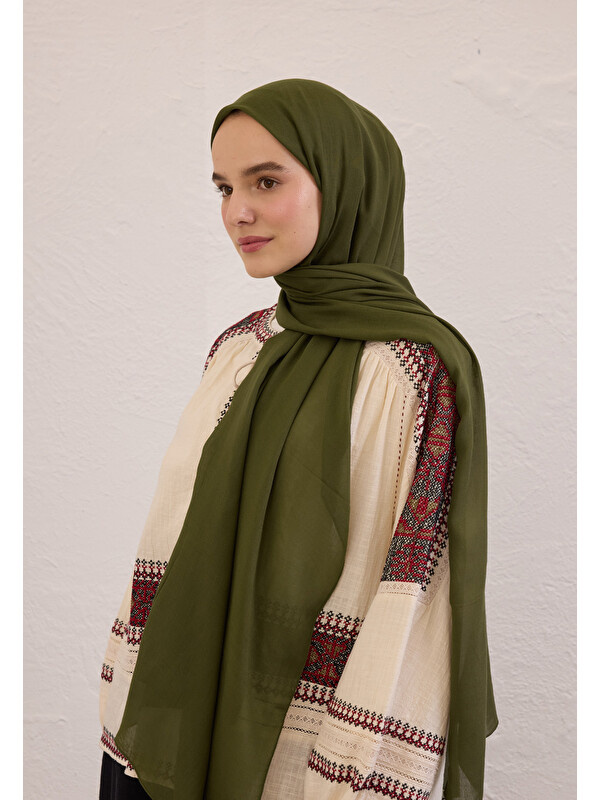 Fresh Scarfs Soft Viskon Şal Askeri Haki