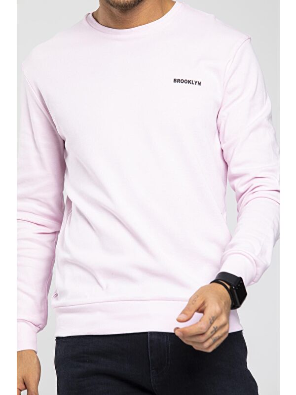 Süperlife Bisiklet Yaka Uzun Kollu Dar Kalıp İnce Erkek Sweatshirt SPR2019K18
