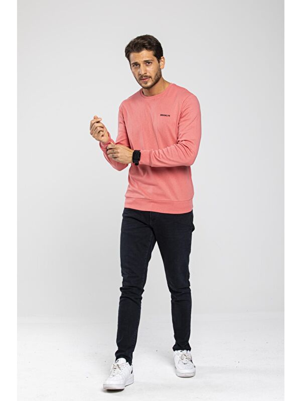 Süperlife Bisiklet Yaka Uzun Kollu Dar Kalıp İnce Erkek Sweatshirt SPR2019K18
