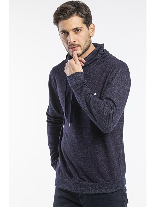 Süperlife Erkek Şal Yaka Regular Fit İnce Sweatshirt SPR 20K43