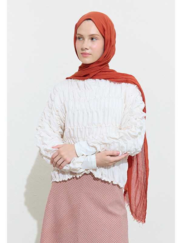 Fresh Scarfs Carrot Cake Pamuklu Keten Şal