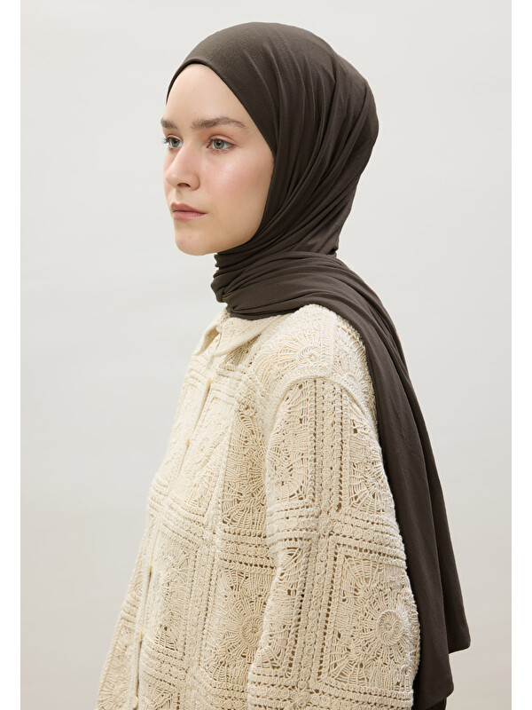 Fresh Scarfs Penye Şal Koyu Kahve