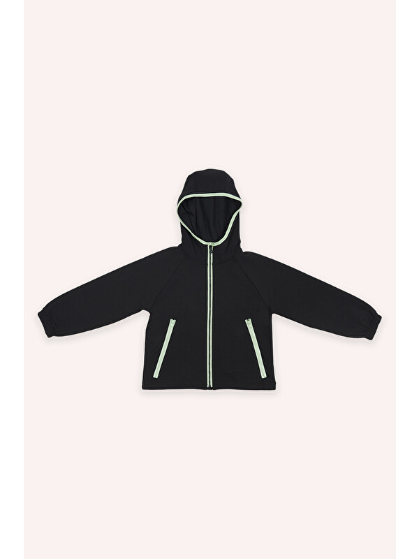 Panço Erkek Çocuk Kapüşonlu Siyah Sweatshirt