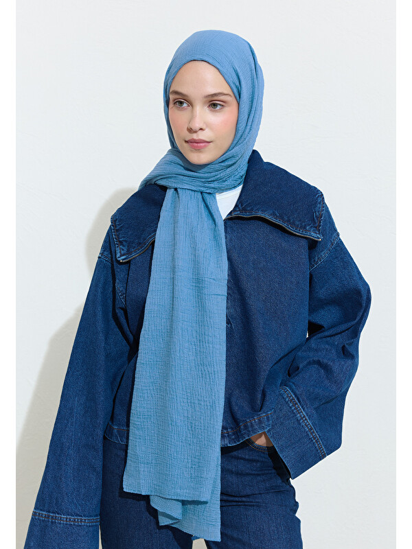 Fresh Scarfs Modal Krinkıl Şal Açık Mavi