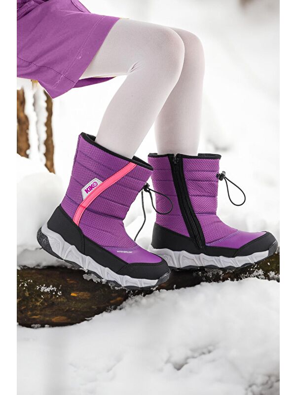 Molina Suya Dayanıklı Fermuarlı Kız/Erkek Çocuk Kar Bot Ayakkabı - Görsel 4