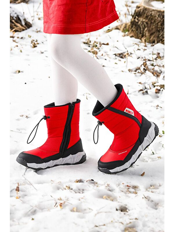 Molina Suya Dayanıklı Fermuarlı Kız/Erkek Çocuk Kar Bot Ayakkabı - Görsel 3