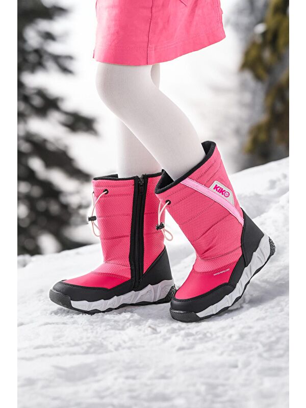 Molina Suya Dayanıklı Fermuarlı Kız/Erkek Çocuk Kar Bot Ayakkabı - Görsel 3