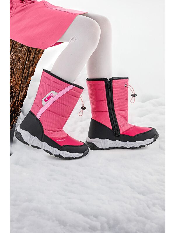 Molina Suya Dayanıklı Fermuarlı Kız/Erkek Çocuk Kar Bot Ayakkabı - Görsel 4